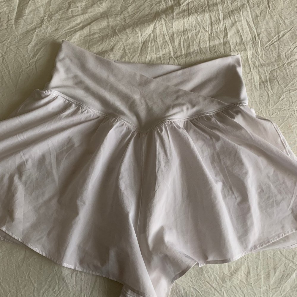 White Offline by Aerie Crossover Flowy Shorts